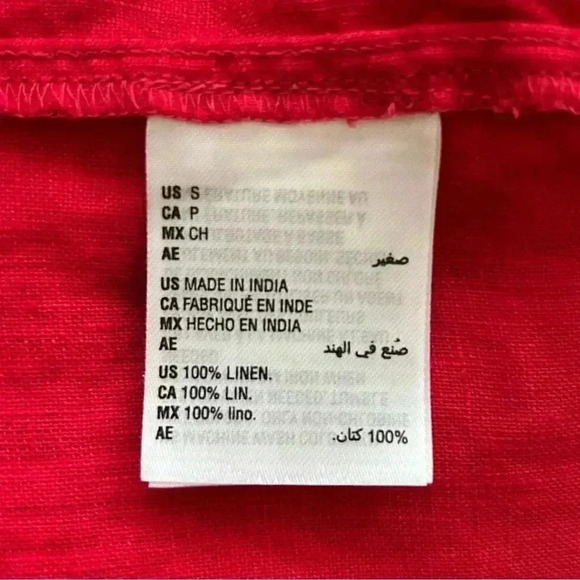 Charter Club Linen Split Neck Short Sleeve Top - Picture 6 of 6